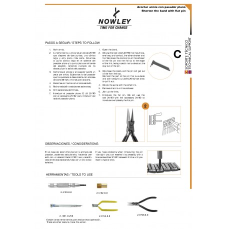 Raccourcir le bracelet avec goupille plate